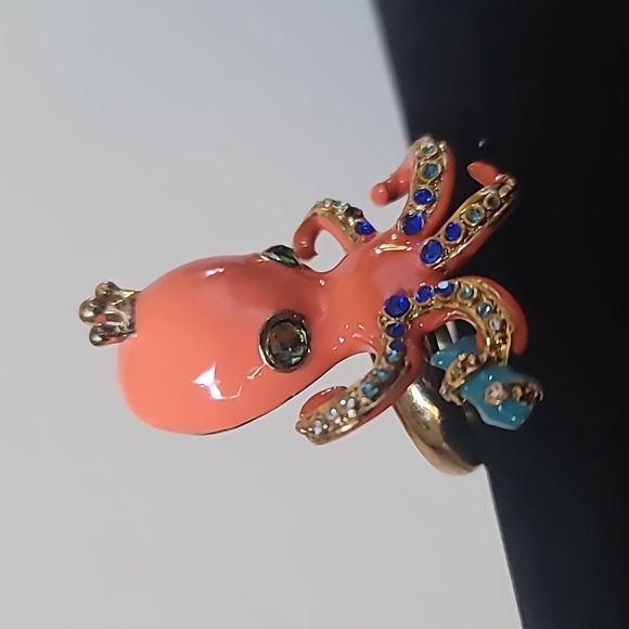 Vintage! BETSEY JOHNSON Jewels Of The Sea Collection Octopus Ring. 7.5 - Picture 5 of 8